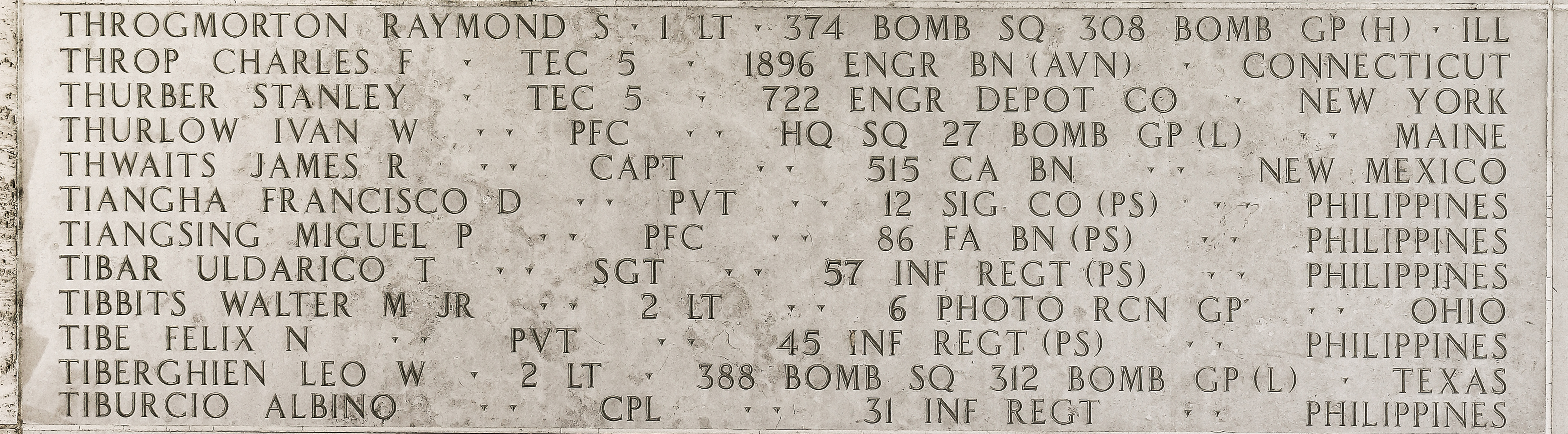 Charles F. Throp, Technician Fifth Grade